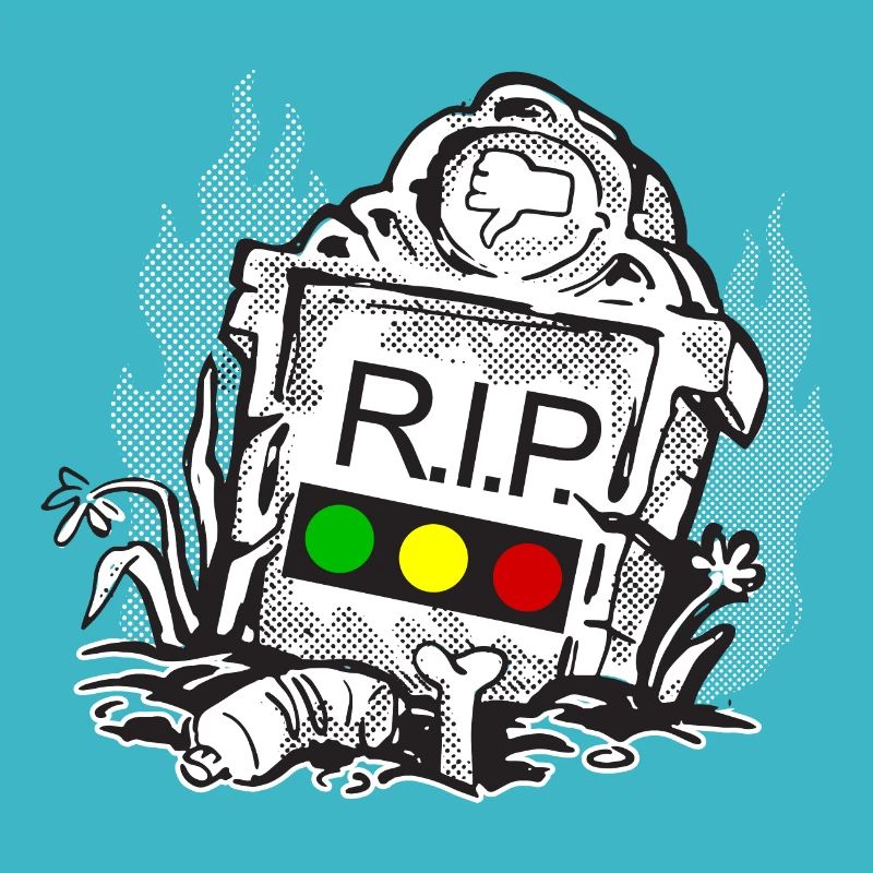 Traffic light Rest in Peace RIP