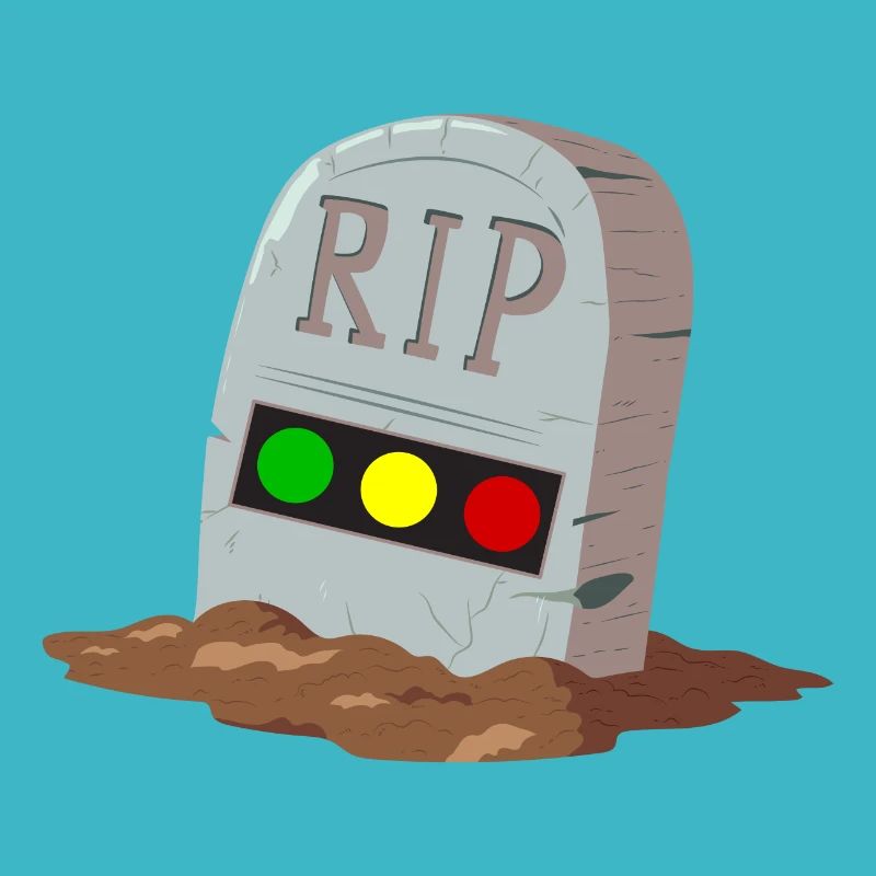 Traffic light Rest in Peace RIP
