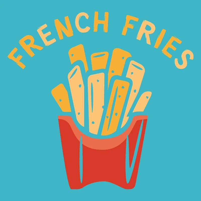 Frites - Conception de dessin animé amusant de frites