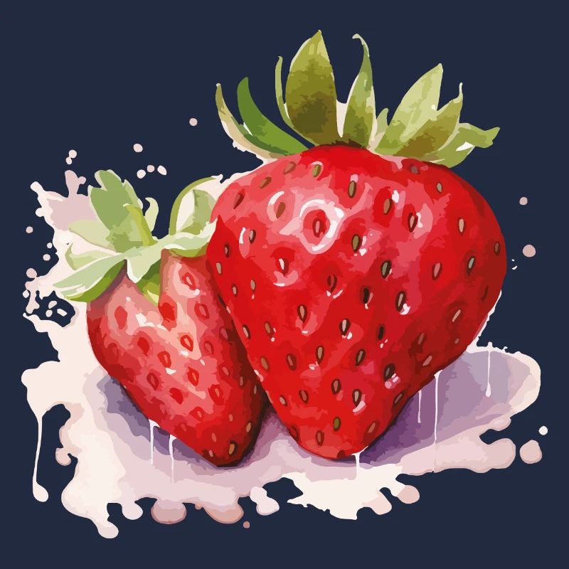 Wasserfarben Erdbeeren