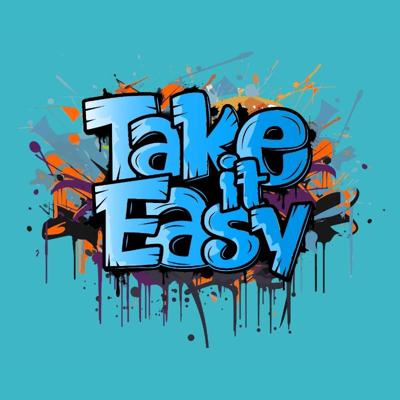 take it easy Graffiti Kunst cooler Spruch
