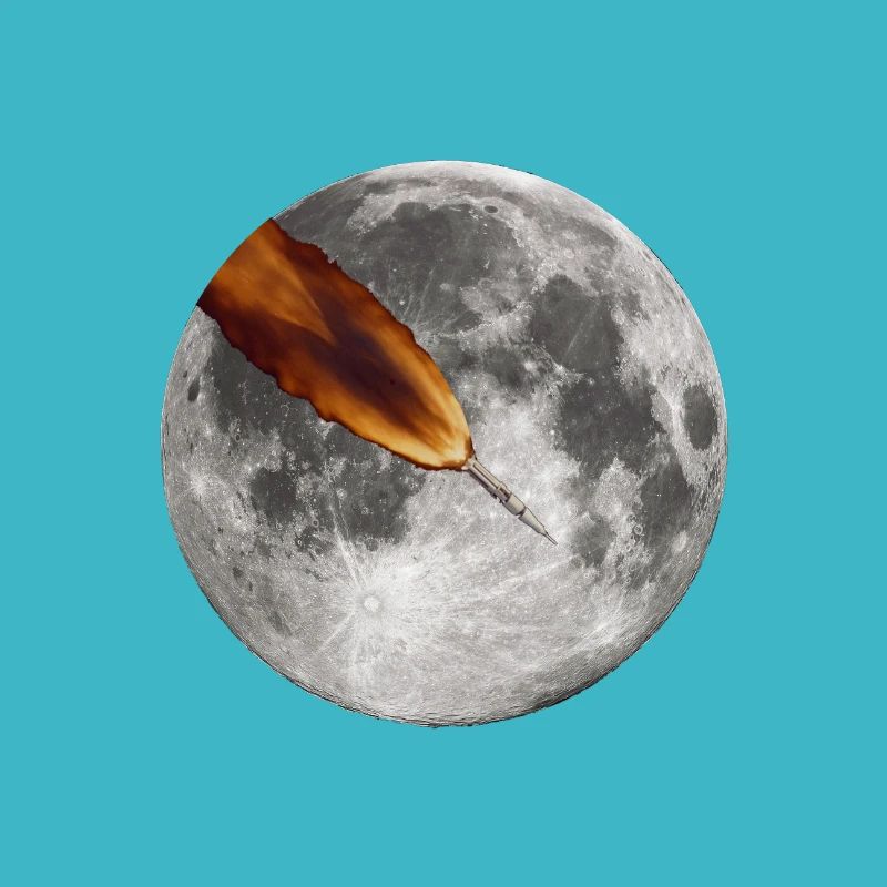 Apollo 7 space rocket orbiting the moon