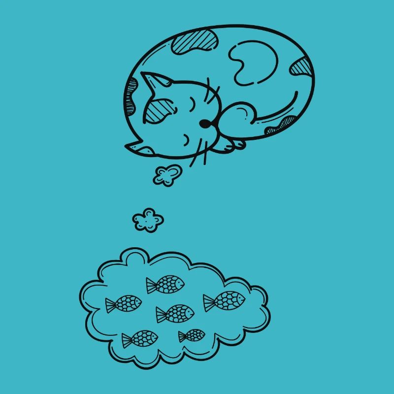 Chat chaton chat chat dame dessin poisson