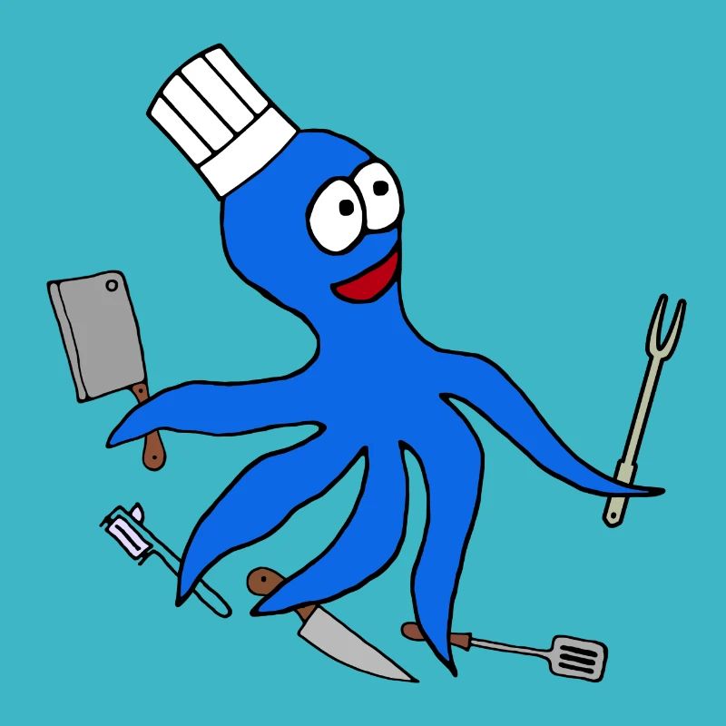 Octopus Cook, Funny Squid Cook Gift
