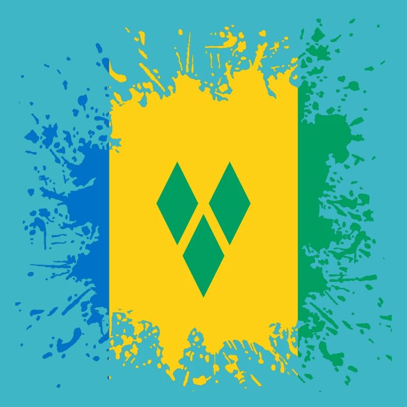 Éclaboussures de peinture du drapeau de Saint-Vincent-et-les Grenadines