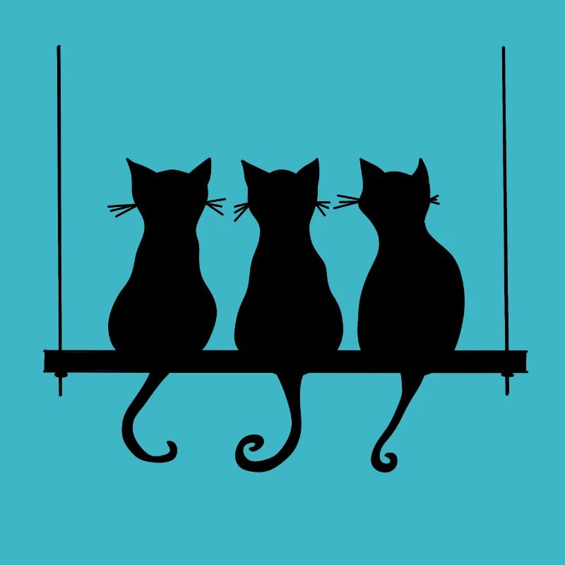Chats sur une balancoire