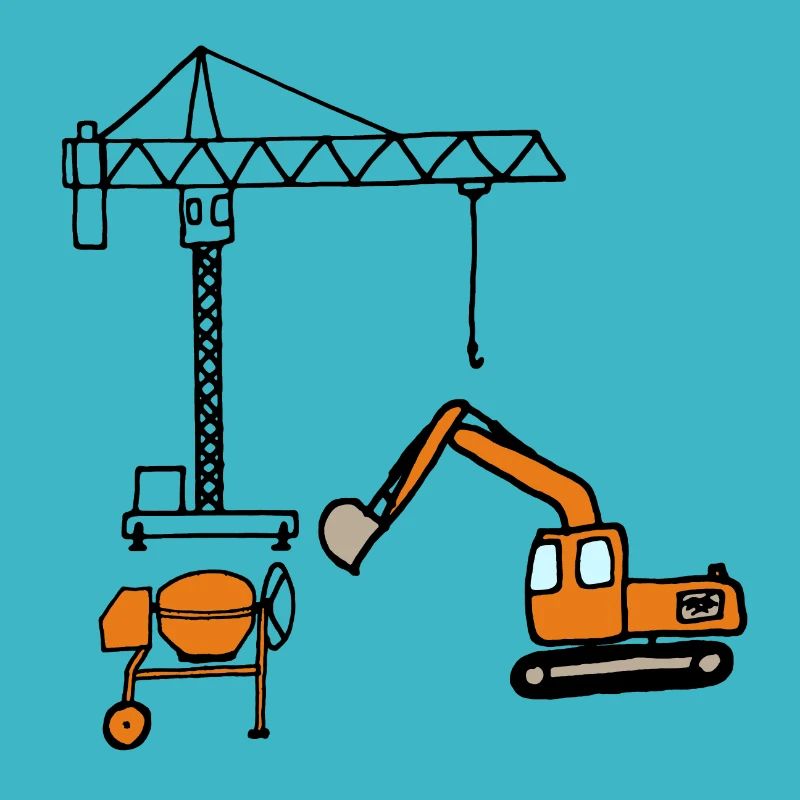 Machines de construction - bande dessinée, dessin animé