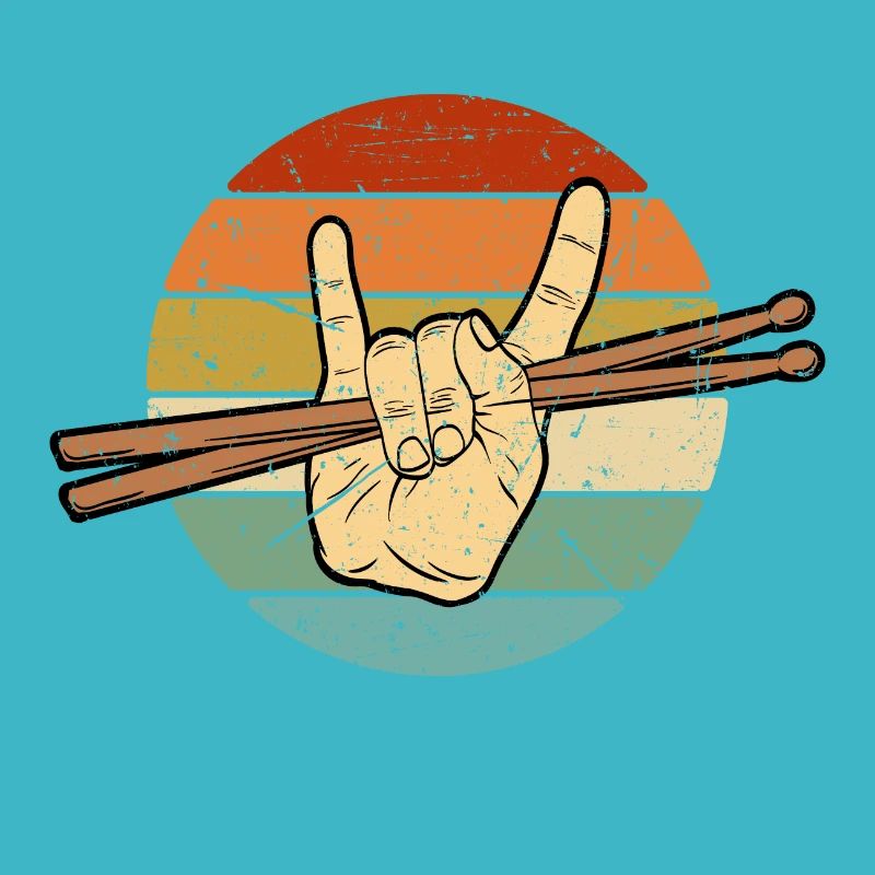 Drumming Shirt For Drummers "Drumsticks Hand"