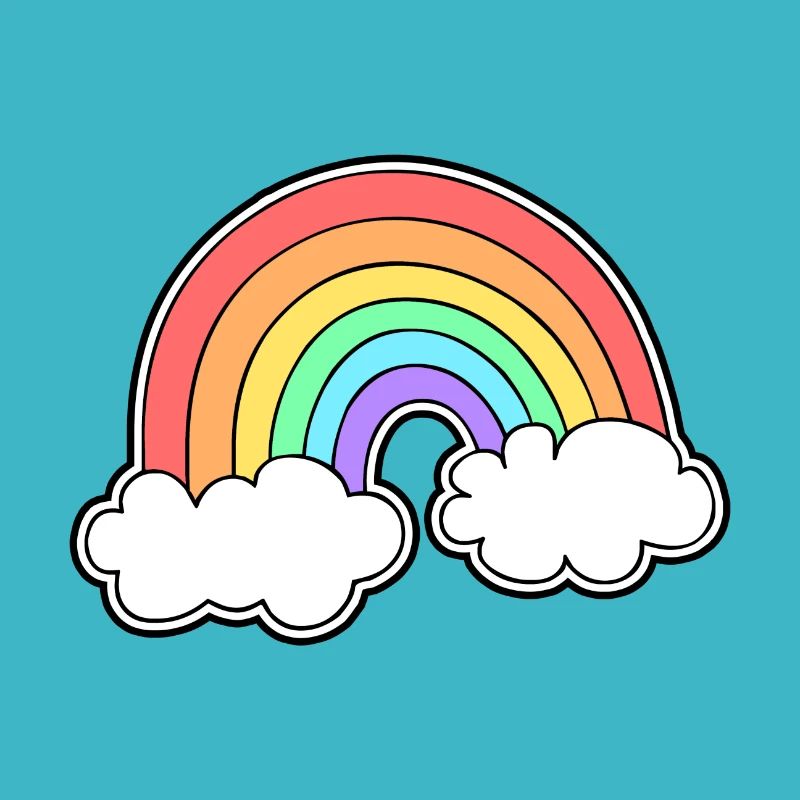 Rainbow with clouds