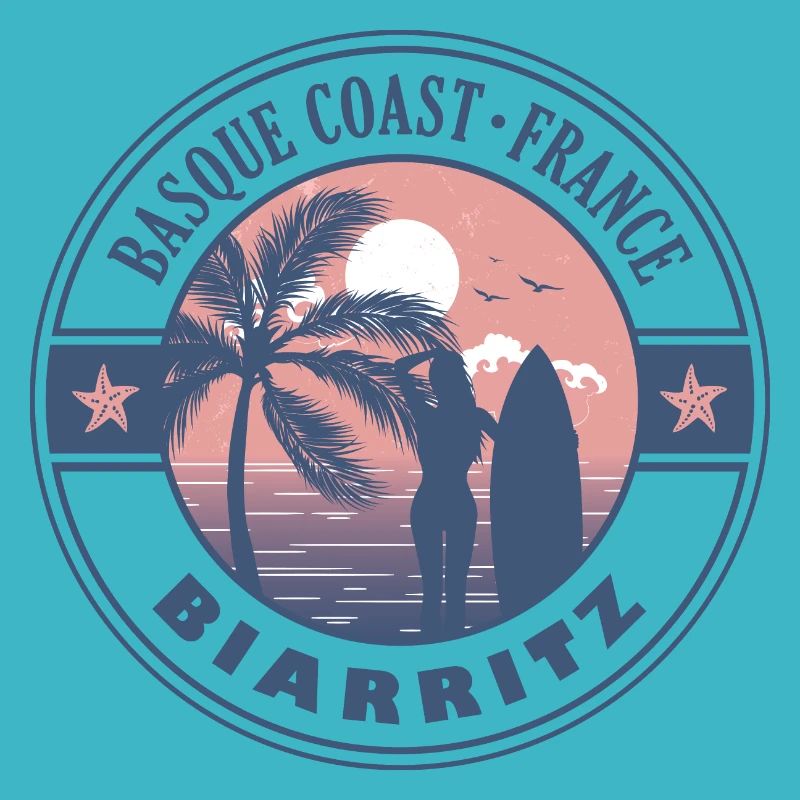 Biarritz Baskische Küste Frankreich Sommer Surfen Design