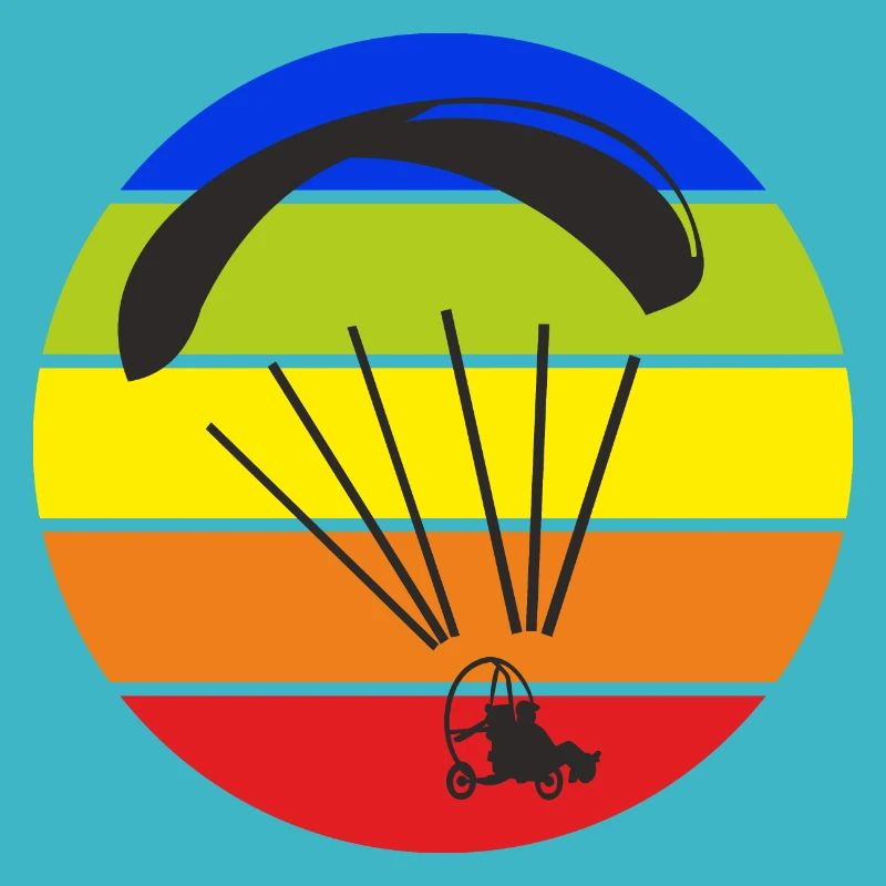 Paramoteur Paramoteur Trike Coloré Retro Circle
