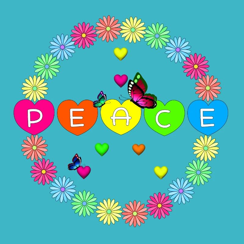 Farbkreis des Friedens Peace Flower Power