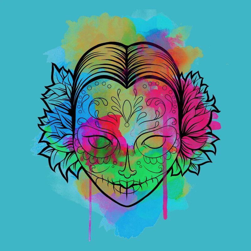 Une belle et drôle aquarelle Calavera Design