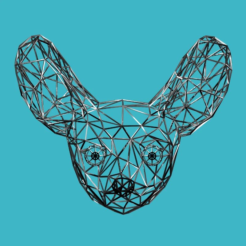 Metallic Geometric Fennec Fox