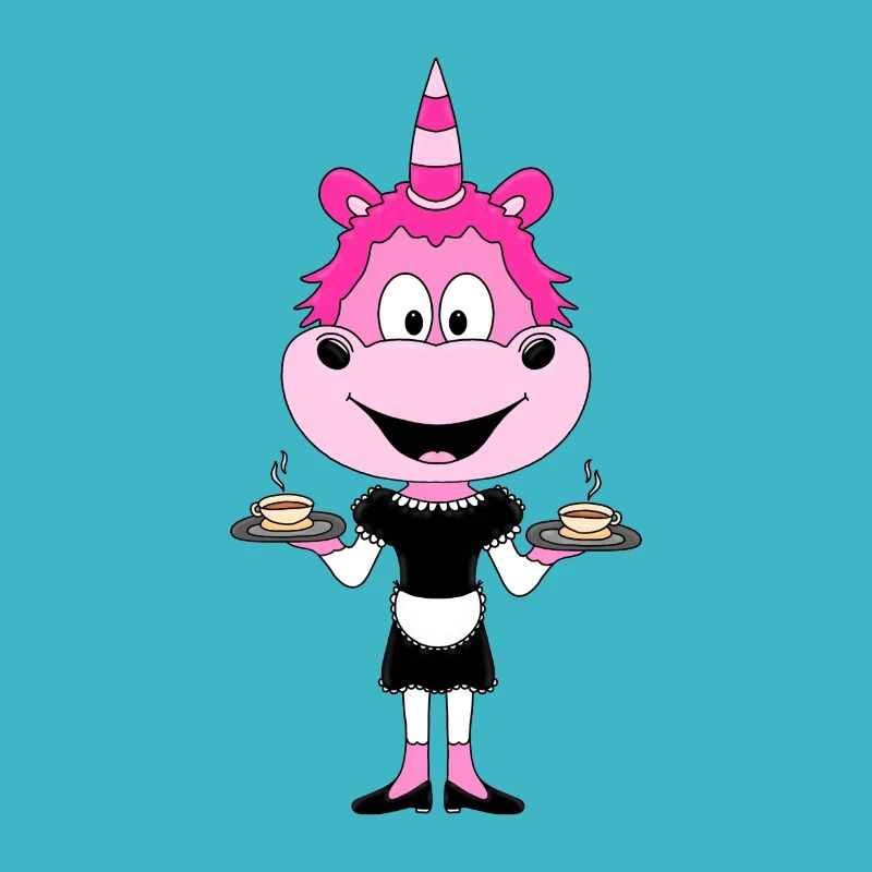 EINHORN - KELLNERIN - GASTRONOMIE - KAFFEE - TEE