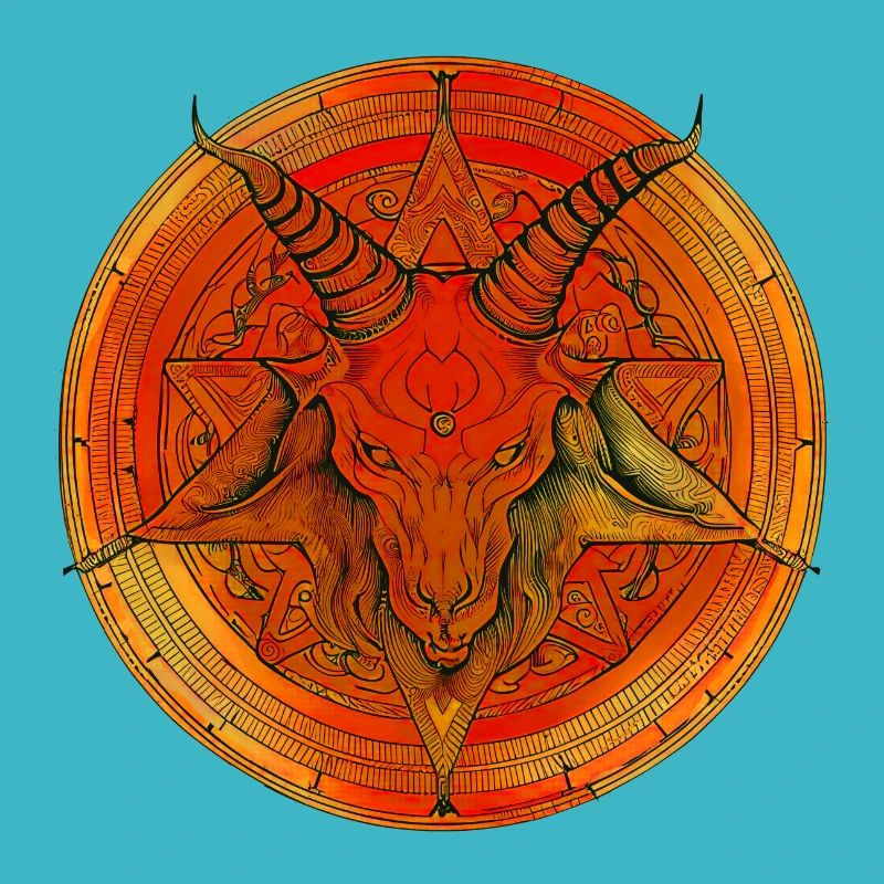 Pentagramme surmonté d'une tête de baphomet