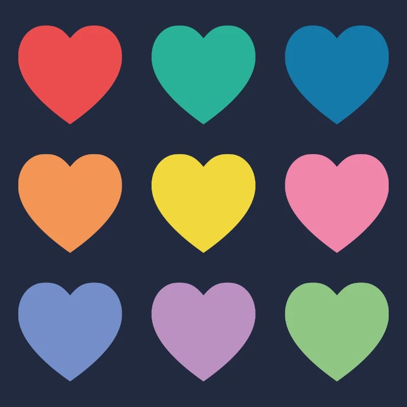 Multicolour hearts