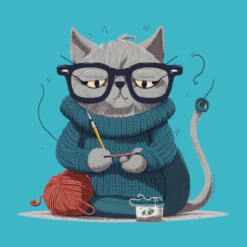 Strickende Katze