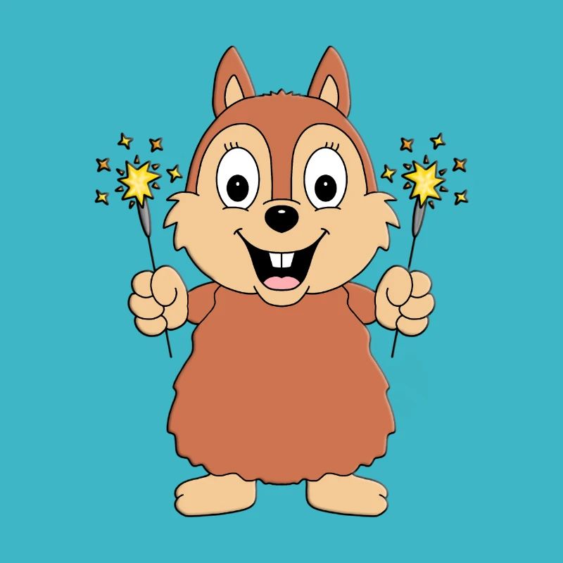 WUNDERKERZEN - NEUJAHR - SILVESTER - EICHHÖRNCHEN