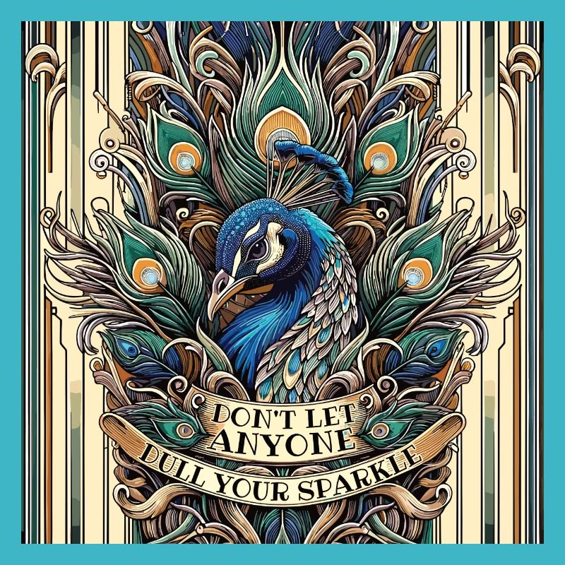 Peacock Art Deco Don't let anyone dull your sparkle