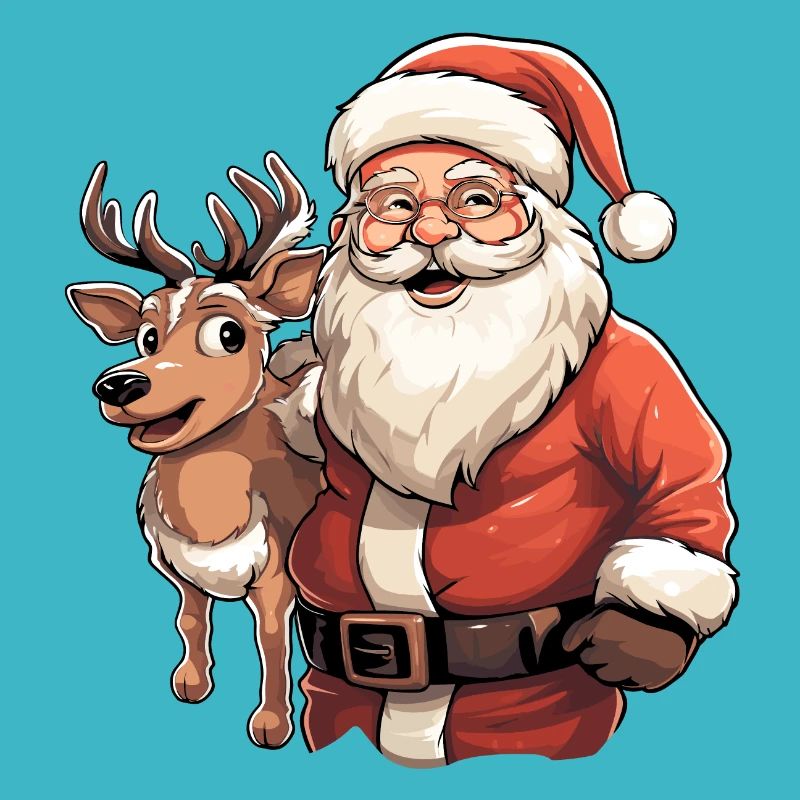 Weihnachtsmann mit renntier