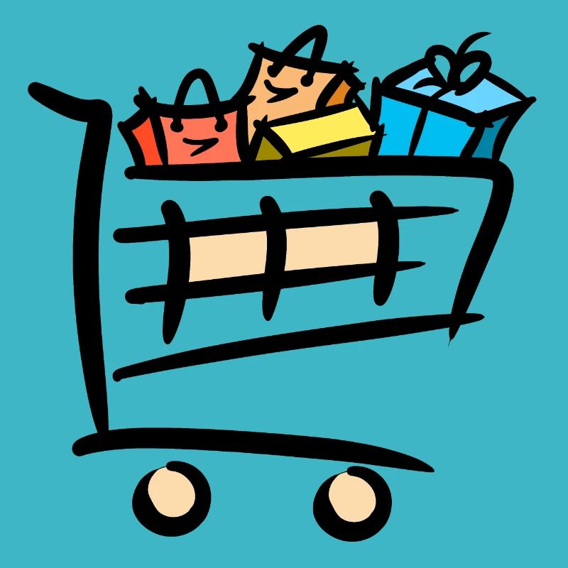 Voller Einkaufswagen Einkaufstaschen Geschenke