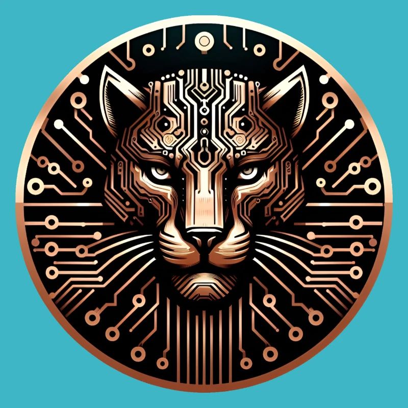 Cyber Leopard Circuit Board Digital Art