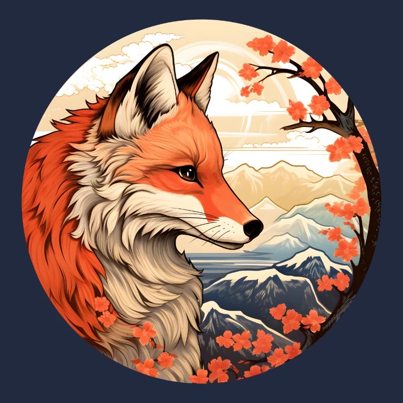 Fuchs zwischen den Blütengipfeln Herbst