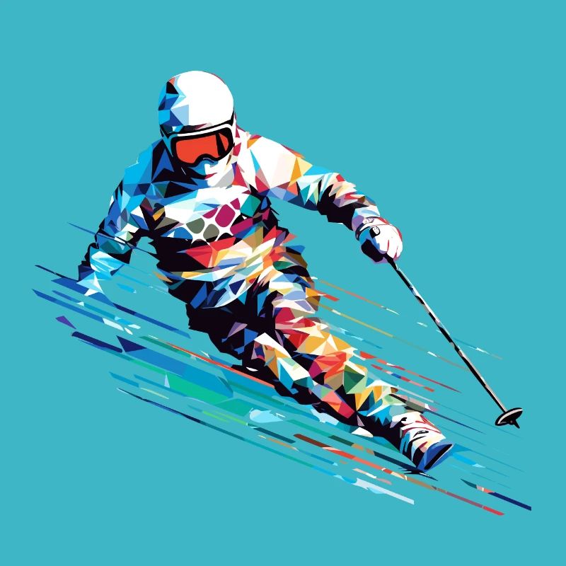 Ski Sport Fast Speed Competition Abstract