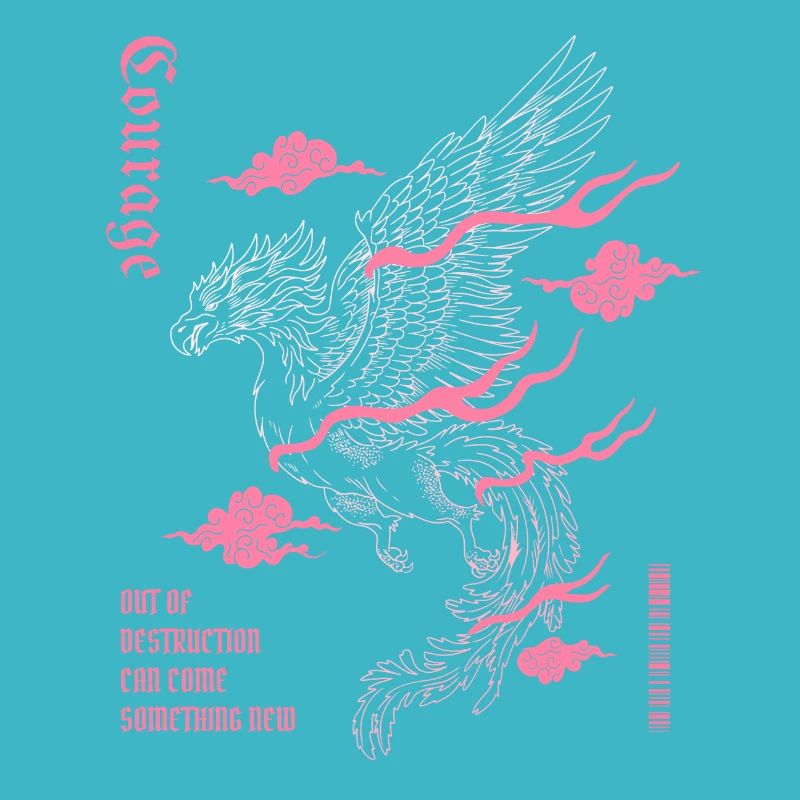 Courage – Phoenix Wiedergeburt Design