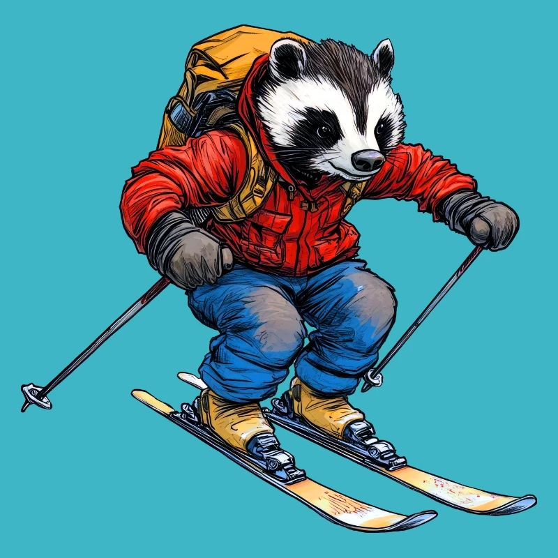 Skifahrer Dachs