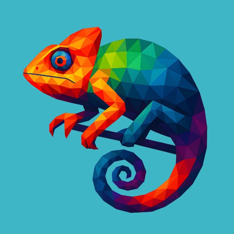 Animaux de style WPAP - Caméléon