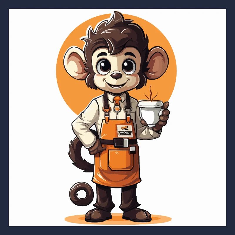 Monkey Barista Tablier de café