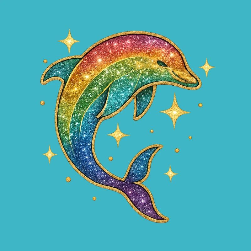 Regenbogen Delfin Sternenglitzer