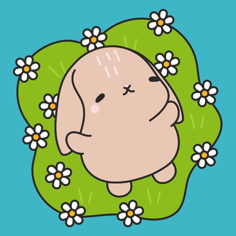 Kawaii Rabbit Under Daisies