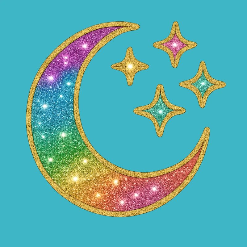 Baby Moon | Rainbow Moon Star Glitter