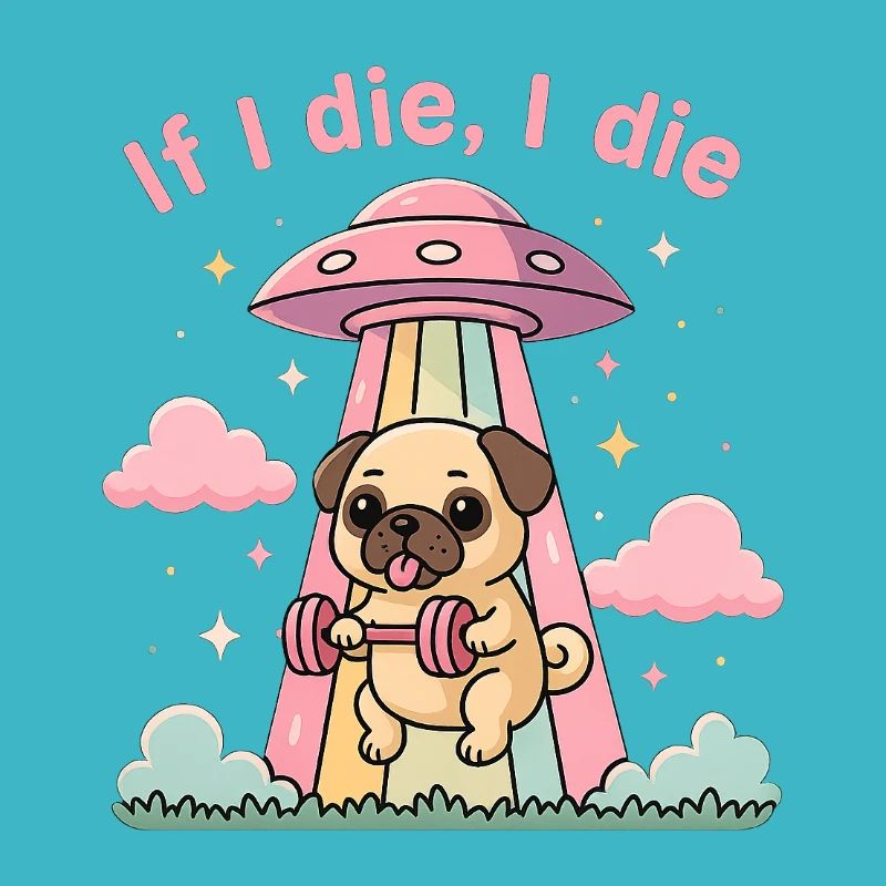 Süsser Mops mit Hantel im UFO 