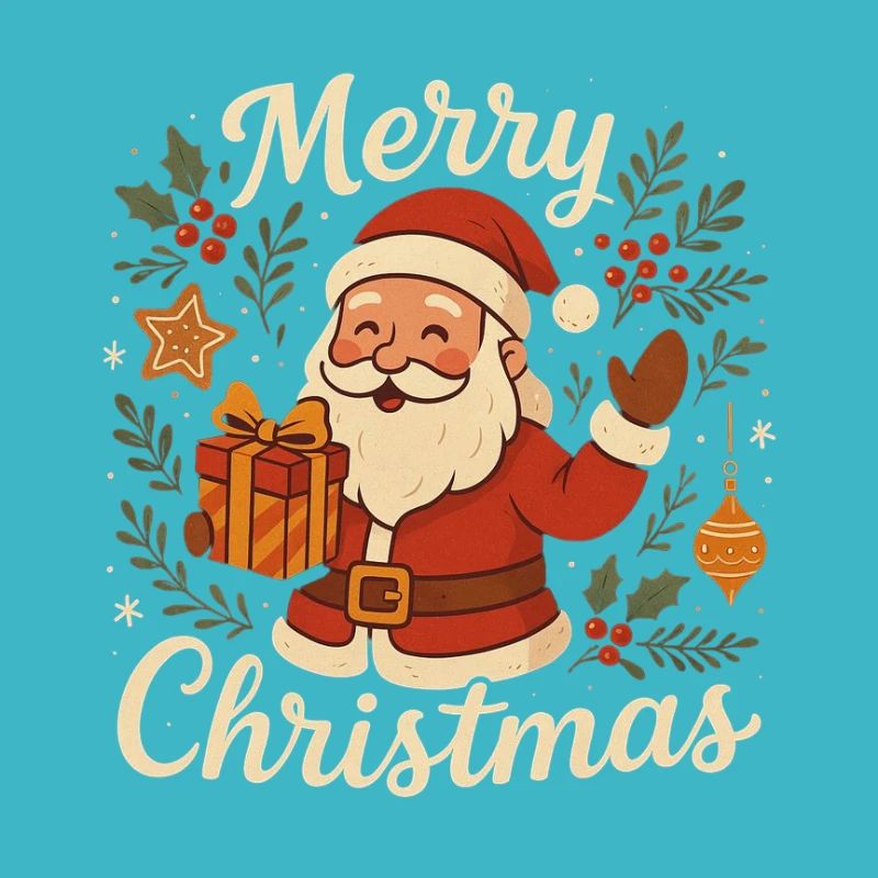Frohe Weihnachtsmann-Geschenk-Illustration
