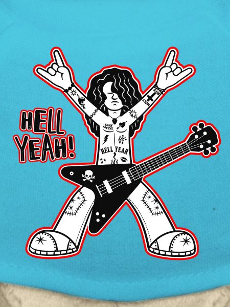 Hell Yeah Cartoon Rock Guitarist
