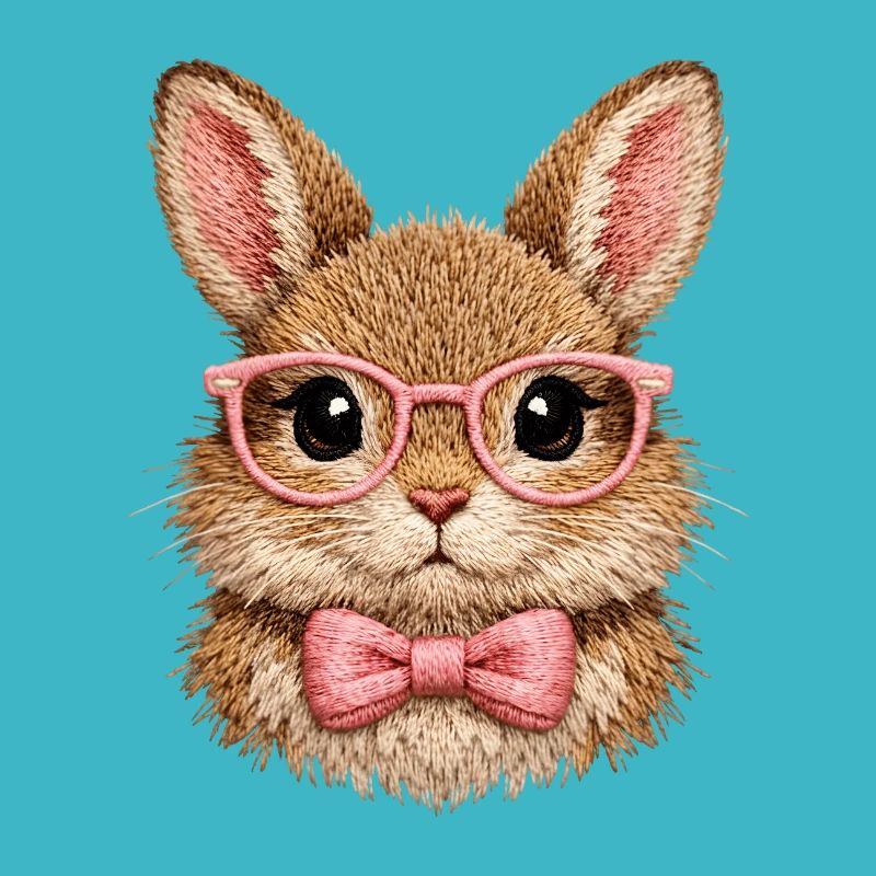 Cute Bunny with Glasses & Bow Tie | Easter Bunny