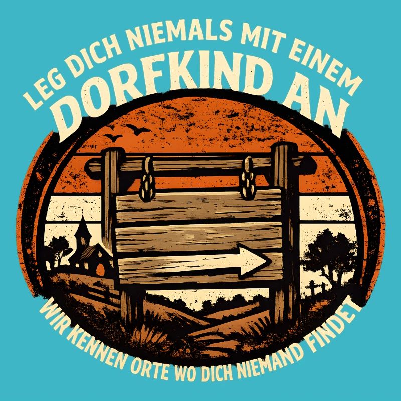 Dorfkind Warnschild Rustikal Retro