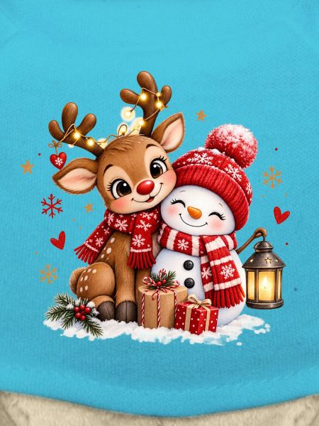 Winterfreunde Reh Schneemann