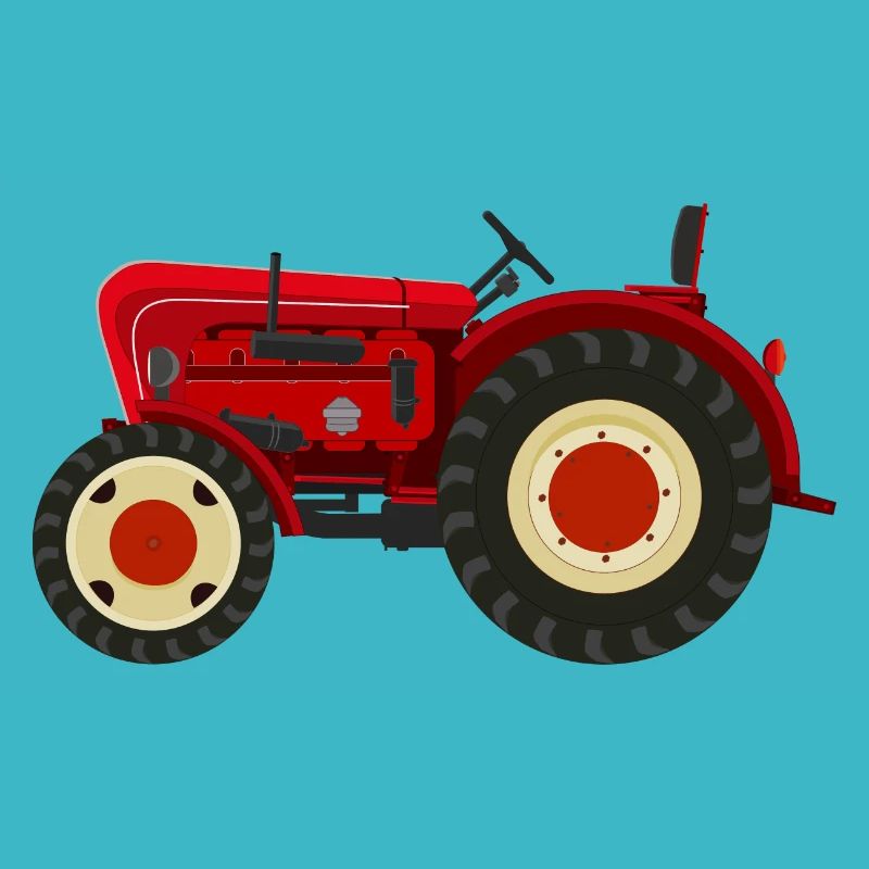Retro Oldtimer-Traktor rot