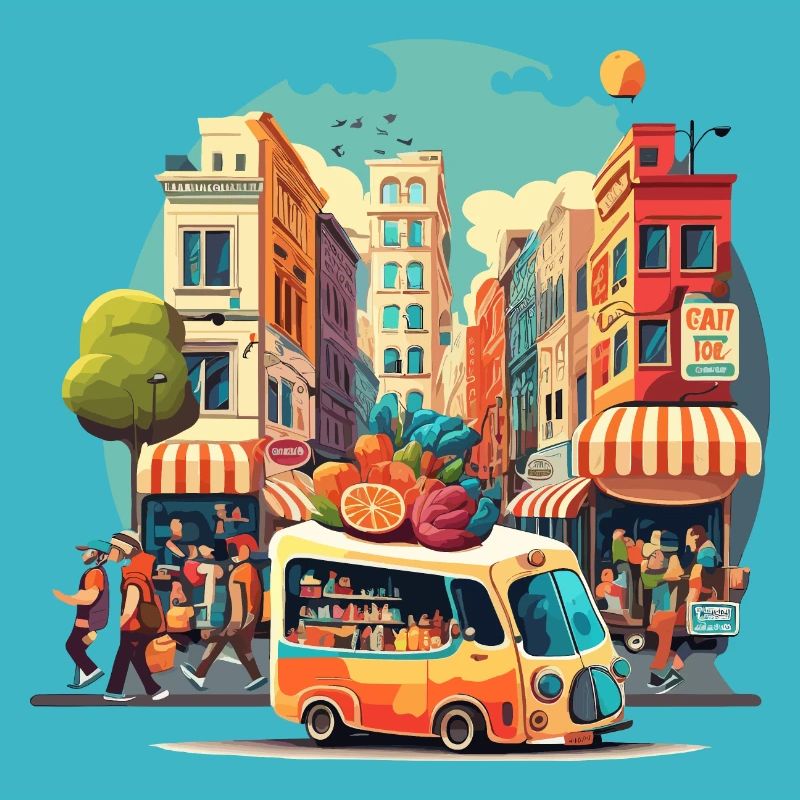 Le marché animé de la ville
