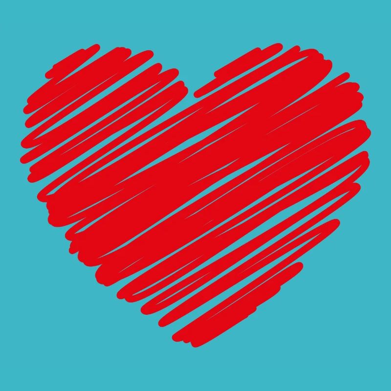 Heart Scribble Red