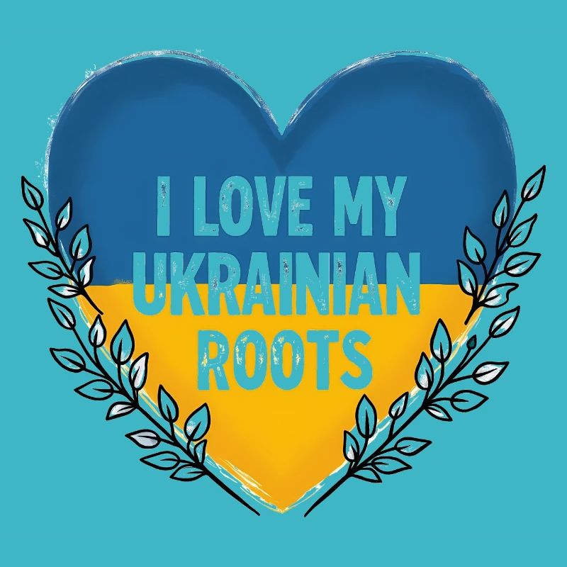 Amour ukrainien - Coeur et drapeau