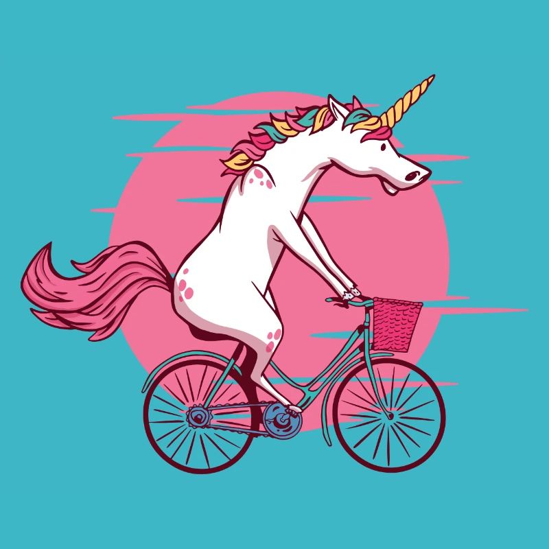 Une licorne à vélo