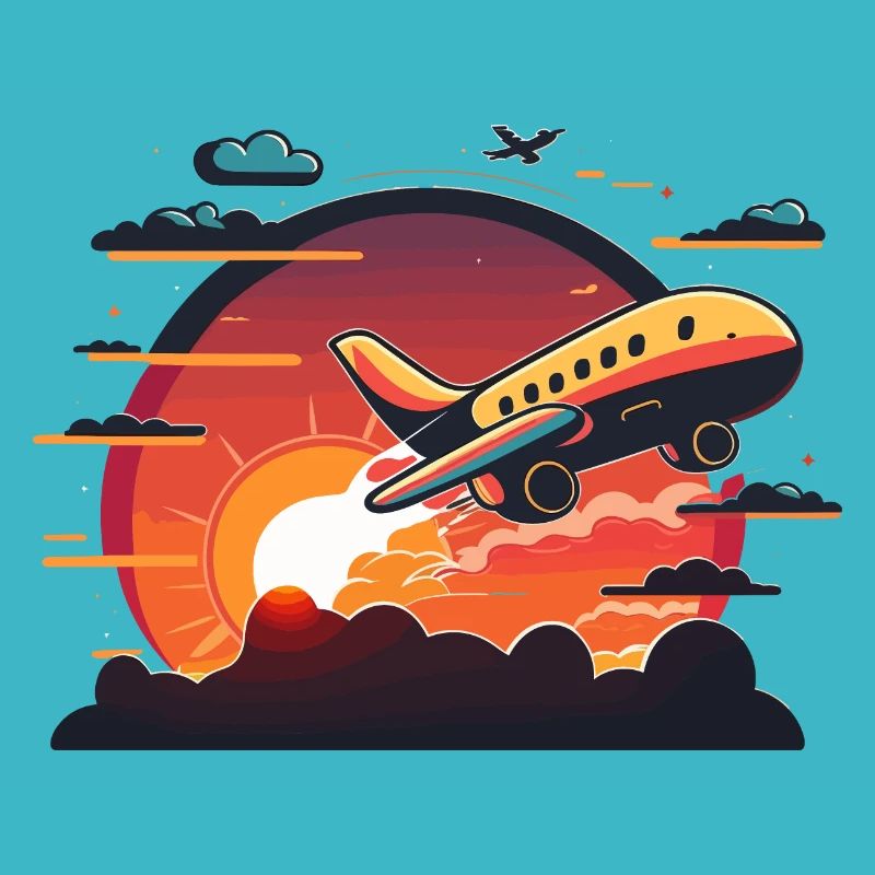 Auf, auf und davon: Ein lustiges Cartoon-Flugzeug
