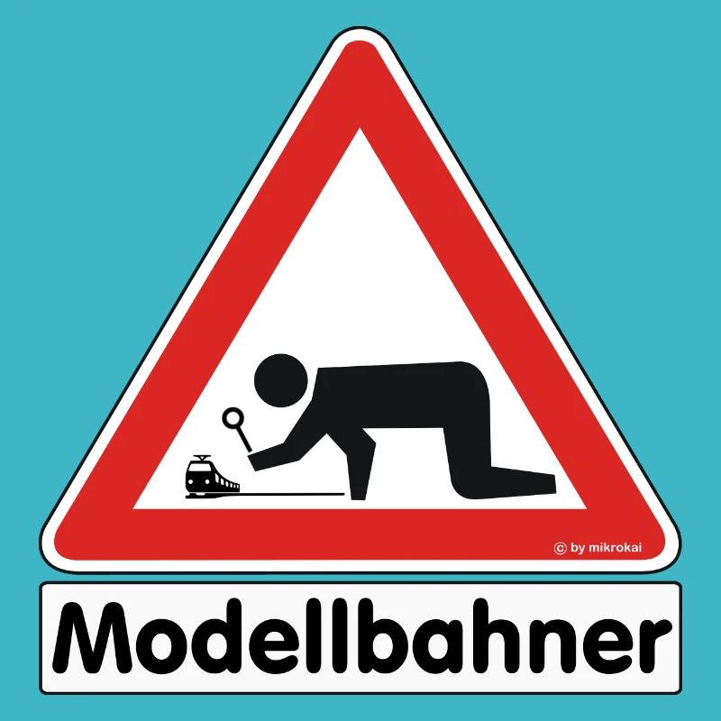 Warnschild "Modellbahner E Lok"