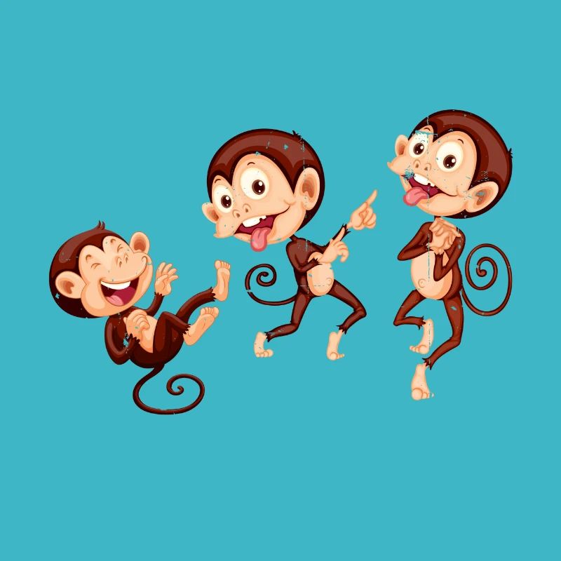 Three Monkeys. Drei Äffchen.